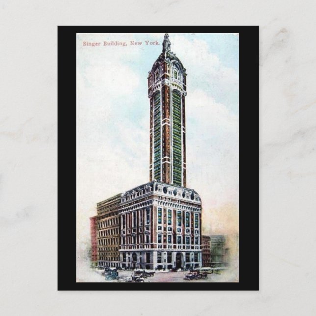 Gammalt vykort - Singer Byggnad, NYC, 1911 (Framsida)