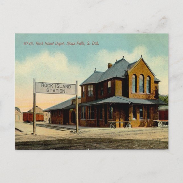 Gammalt vykort - Sioux Falls, South Dakota (Framsida)