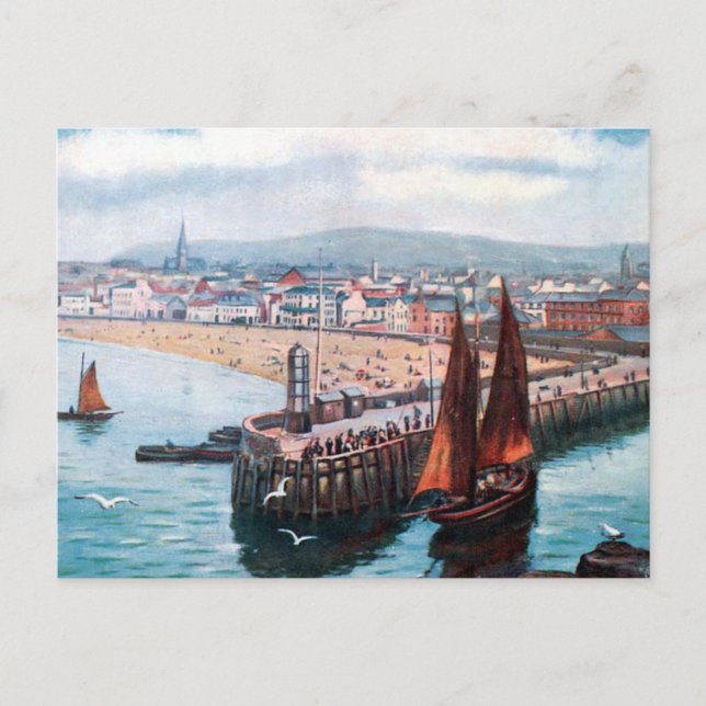 Gammalt vykort - Skal, Isle of Man (Framsida)