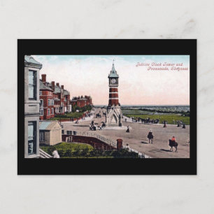 Gammalt vykort, Skegness, Klock Torn Vykort