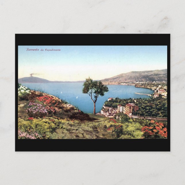Gammalt vykort - Sorrento, Italien (Framsida)