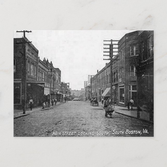 Gammalt vykort - South Boston, Virginia, USA (Framsida)