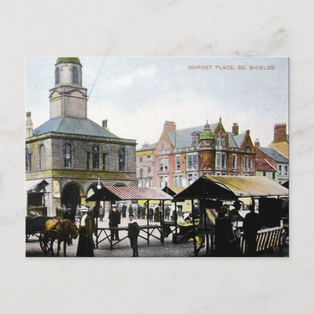 Gammalt vykort - South Shields, Tyne and Bära (Framsida)