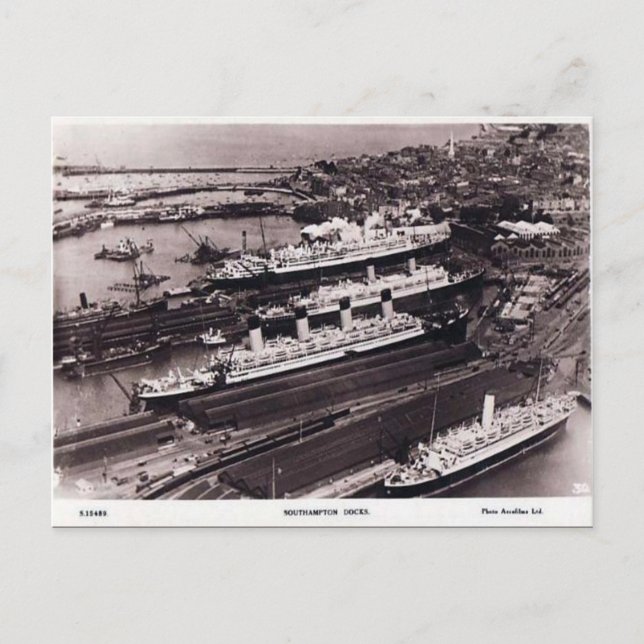 Gammalt vykort - Southampton Docks (Framsida)