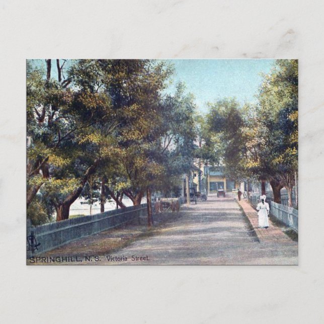 Gammalt vykort - Springhill, Nova Scotia (Framsida)