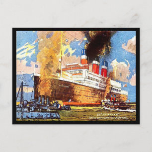 Gammalt vykort - SS Leviathan - United Stater Linj