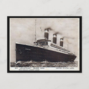 Gammalt vykort - SS Leviathan, United Stater Linje