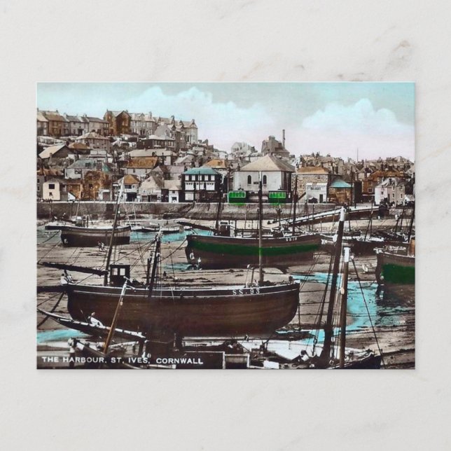 Gammalt vykort - St Ives, Cornwall, England (Framsida)