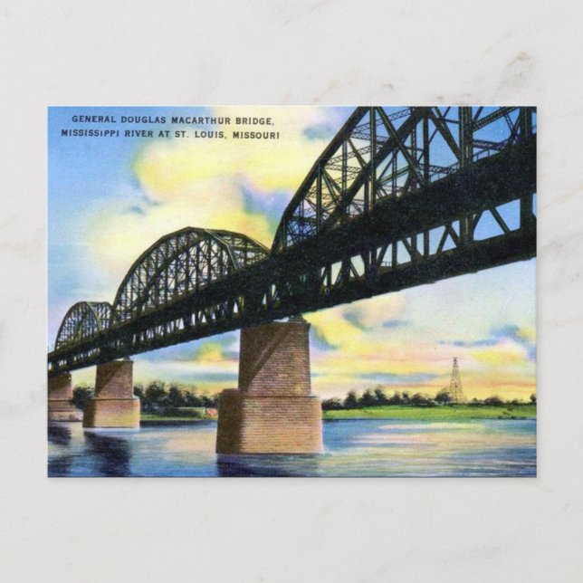 Gammalt vykort - St Louis, Missouri, USA (Framsida)