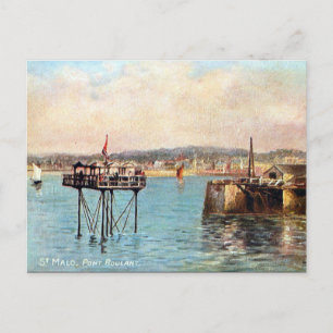 Gammalt vykort - St Malo, Frankrike