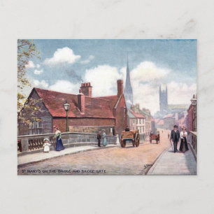 Gammalt vykort - St Mary's on the Bridge, Derby