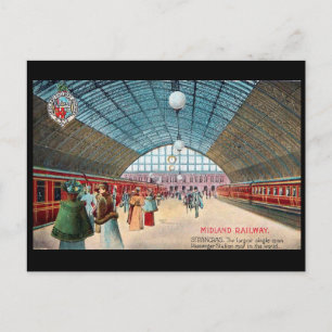 Gammalt vykort - St Pancras Station, London