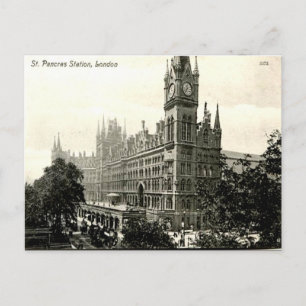 Gammalt vykort - St Pancras Station, London