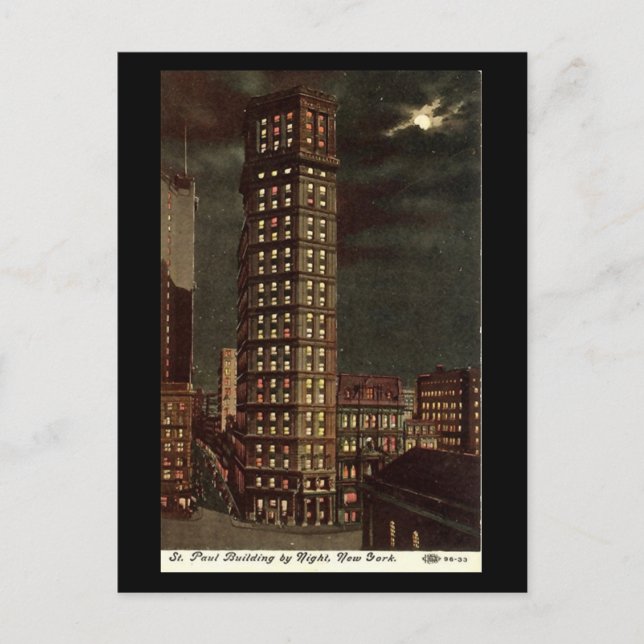 Gammalt vykort, St Paul Byggnad, New York City Vykort (Framsida)