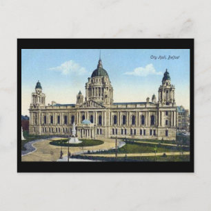 Gammalt vykort - stadshuset, Belfast