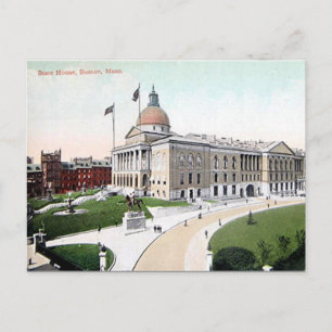 Gammalt vykort - State House, Boston, Mass