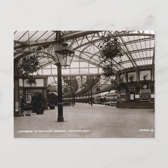 Gammalt vykort - Station, Wemyss Bay (Framsida)
