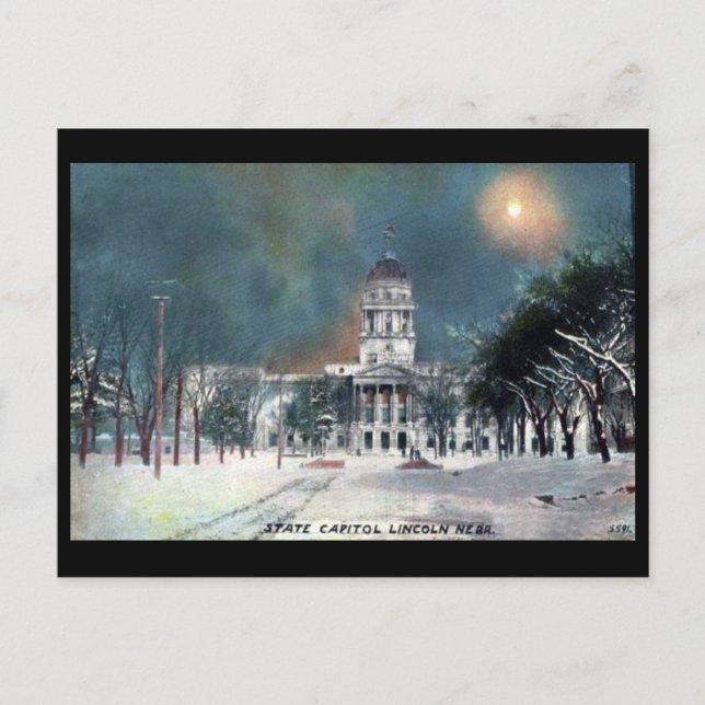 Gammalt vykort - Statliga Huvudstad, Lincoln, Nebr (Framsida)