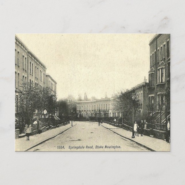 Gammalt vykort - Stoke Newington, London (Framsida)