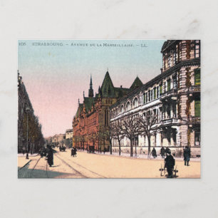 Gammalt vykort - Strasbourg, Frankrike