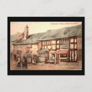 Gammalt vykort - Stratford-On-Avon, Shakespeare's