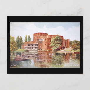 Gammalt vykort, Stratford-upon-Avon, teater Vykort