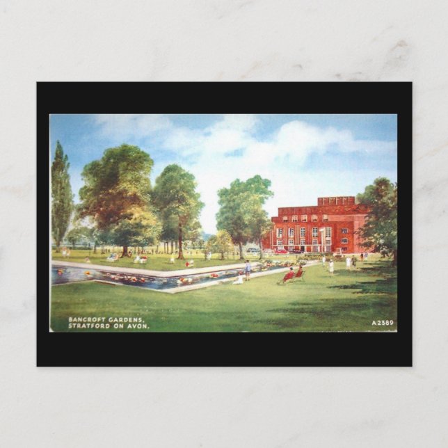 Gammalt vykort, Stratford-upon-Avon, teater Vykort (Framsida)