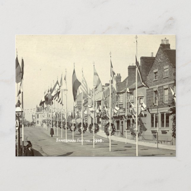 Gammalt vykort - Stratford-upon-Avon, Warwickshire (Framsida)
