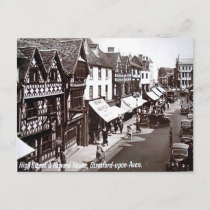 Gammalt vykort - Stratford-upon-Avon, Warwickshire