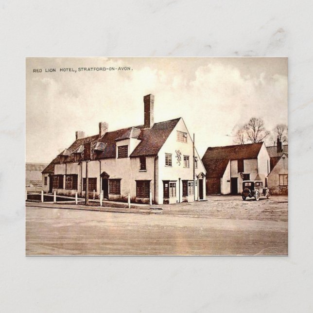 Gammalt vykort - Stratford-upon-Avon, Warwickshire (Framsida)