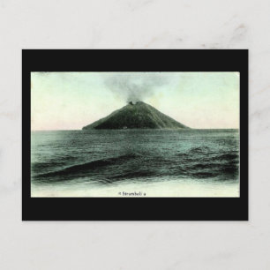 Gammalt vykort, stromboli vykort
