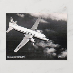 Gammalt vykort - Swissair Convair ’Metropolitan’