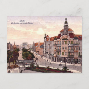 Gammalt vykort - Szczecin, Polen