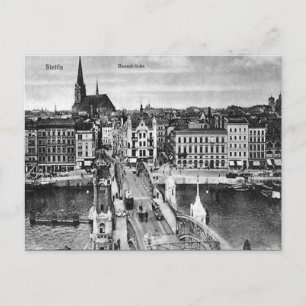 Gammalt vykort - Szczecin/Stettin, Polen