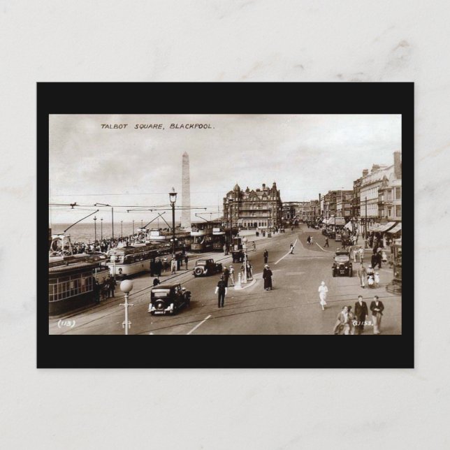 Gammalt vykort, Talbot Square, Blackpool Vykort (Framsida)
