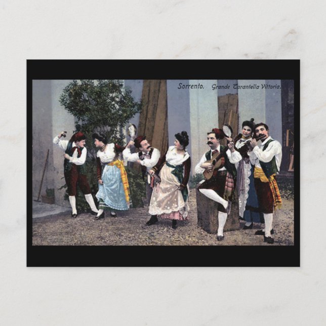 Gammalt vykort - Tarantella Dancers (Framsida)