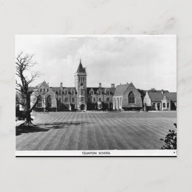 Gammalt vykort - Taunton School, Somerset (Framsida)