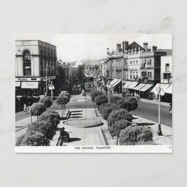 Gammalt vykort - Taunton, Somerset (Framsida)