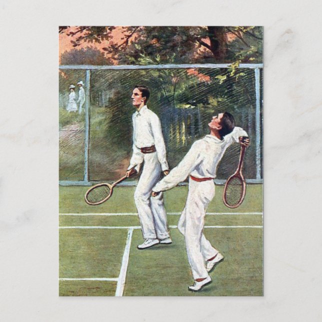 Gammalt vykort - Tennis (Framsida)