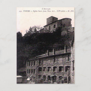 Gammalt vykort - Thiers, Puy de Dôme, Frankrike