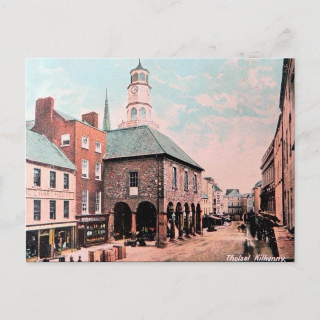 Gammalt vykort - Tholsel, Kilkenny, Irland (Framsida)