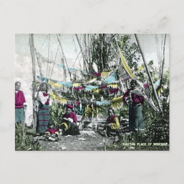 Gammalt vykort - Tibet (Framsida)