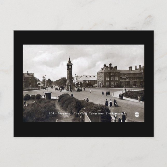 Gammalt vykort - Torn i klocka, Skegness (Framsida)