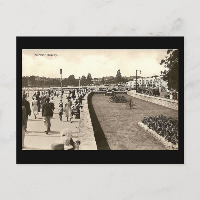 Gammalt vykort - Torquay, Devon (Framsida)