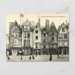 Gammalt vykort - Tours, Indre et Loire