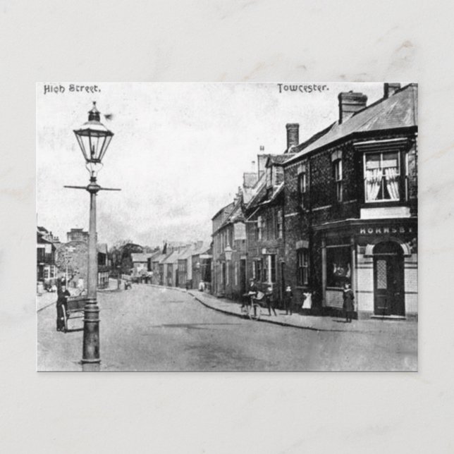 Gammalt vykort - Towcester, Northants (Framsida)