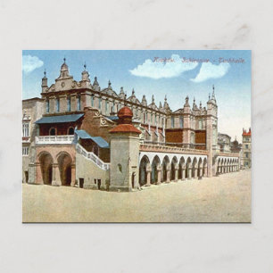 Gammalt vykort - Trasa Hall, Krakow, Polen