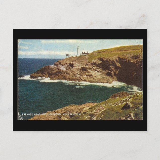 Gammalt vykort - Trevoshuvud, Padstow, Cornwall (Framsida)