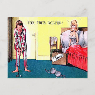 Gammalt vykort - True Golfer