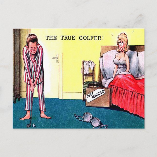Gammalt vykort - True Golfer (Framsida)